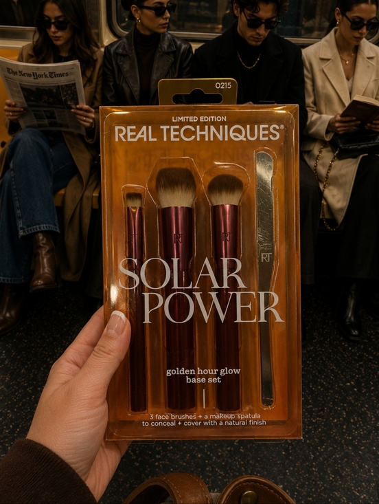 Real Techniques Accessories - Real Techniques Makeup Brush set + Makep Bag 4 Pc